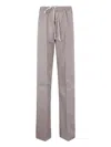 Rick Owens Drawstring Trousers With Wide Straight Leg In Gray