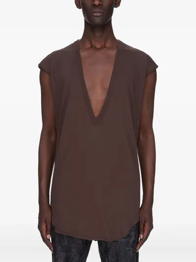 RICK OWENS CONCORDIANS DYLAN DEEP V-NECK T-SHIRT