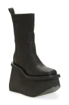 Rick Owens 14mm Factory Topstitching Platform Boots In Black