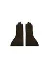Rick Owens Indigo Concordians Gleam Gloves In Brown