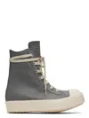 Rick Owens Zipped Leather High-top Sneakers In Multi