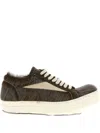 Rick Owens Concordians Hair-on Lace-up Sneakers In Brown