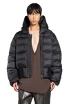 Rick Owens Concordians Hooded Down Jacket In Black