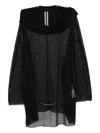 Rick Owens Concordians Hooded Top In Black