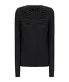 Rick Owens Ribbed-panel Long-sleeve Sweater In Black