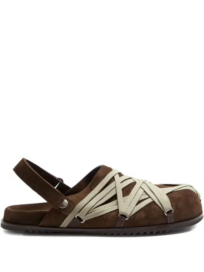 Rick Owens Concordians Megalace® Mule Sandals In Brown