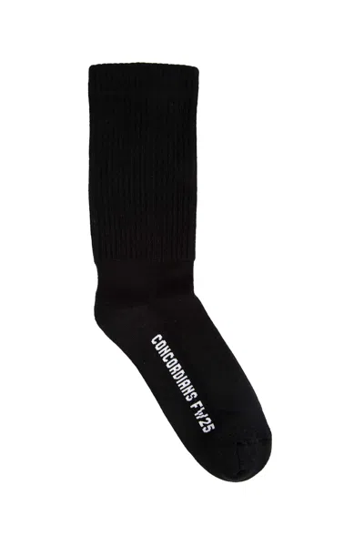 Rick Owens Concordians Mid Calf Socks In Black