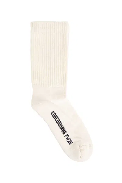 Rick Owens Concordians Mid Calf Socks In Neutral