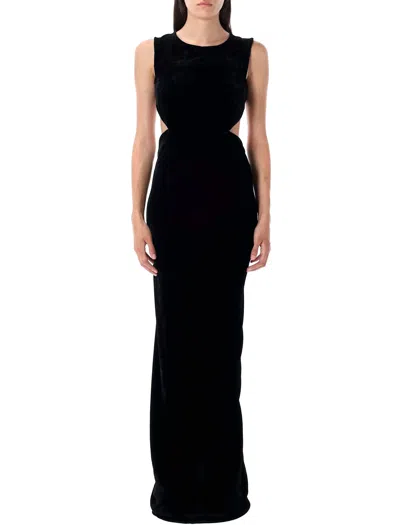 Rick Owens Concordians Open Back Gown In Black