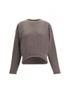 Rick Owens Concordians Round Neck Sweater In Brown