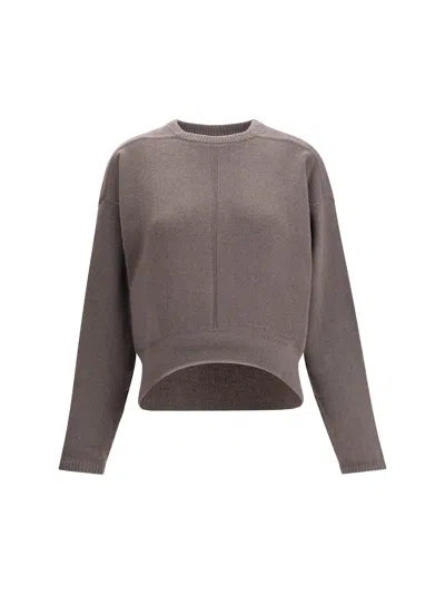 Rick Owens Concordians Round Neck Sweater In Gray