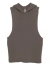 Rick Owens Concordians Runway Hooded Tank Top In Gray