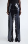Rick Owens Concordians Sequin & Chiffon Sliced Skirt In Black