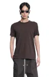 Rick Owens Mens Dark Dust Short Level Crewneck Cotton T-shirt In Brown
