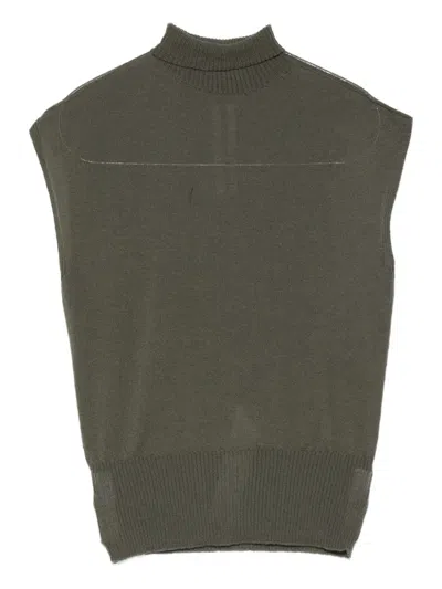 Rick Owens Concordians Sl High-neck Sleeveless Top In Green