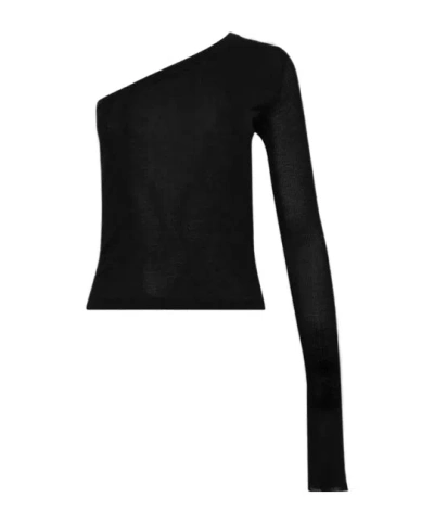 RICK OWENS RICK OWENS CONCORDIANS ZIGGY OFF SHOULDER T-SHIRT