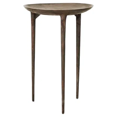 Pre-owned Rick Owens Contemporary Bronze Side Table, Tall Brazier By  In Gold