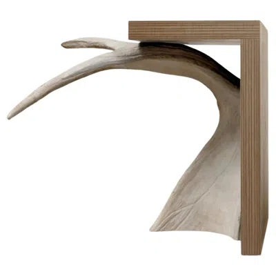 Pre-owned Rick Owens Contemporary Plywood Stag T Stool / Side Table By  In Brown