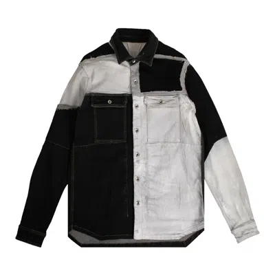 Pre-owned Rick Owens Contrast Panel Denim Jacket 'black/white' | Men's Size M