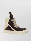Rick Owens Jumbolace Geobasket Leather Shoes In Brown