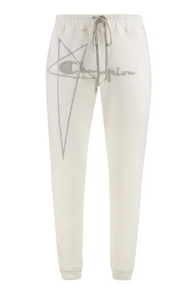 Rick Owens Contrasting Logo Cotton Joggers In Animal Print