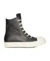 Rick Owens Contrasting-toe Cap Lace-up Sneakers In Black