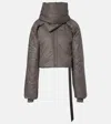 Rick Owens Convertible Puffer Jacket In Brown