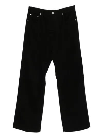 Rick Owens Corduroy Straight Trousers In Black