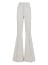 Rick Owens High-waisted Flared Pants With Textured Cotton-linen Blend In White