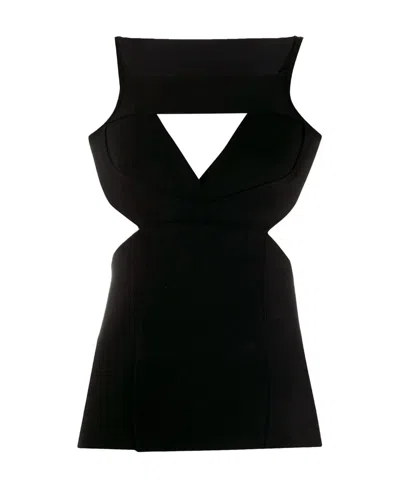 Rick Owens Corona Cut-out Top In Black