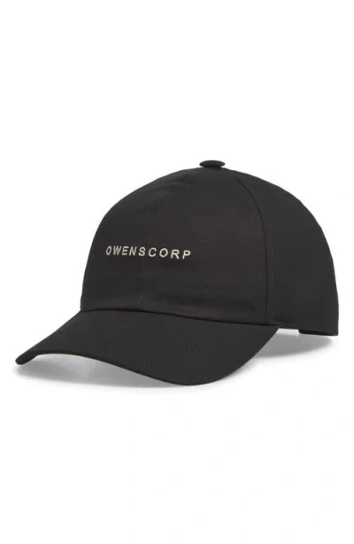 Rick Owens Cotton Baseball Cap In Black