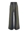 Rick Owens Wide-leg Trousers With Drawstring In Green