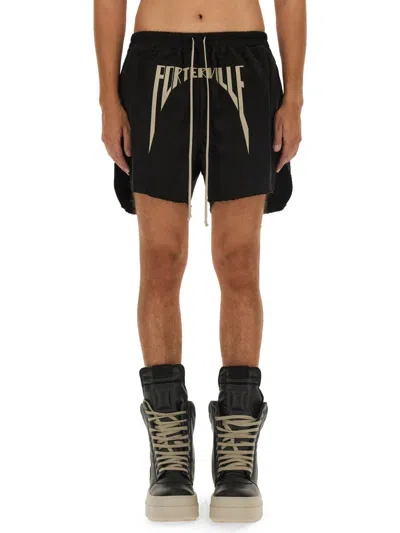 Rick Owens Cotton Bermuda Shorts In Black