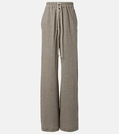 Rick Owens Cotton-blend Jersey Sweatpants In Gray
