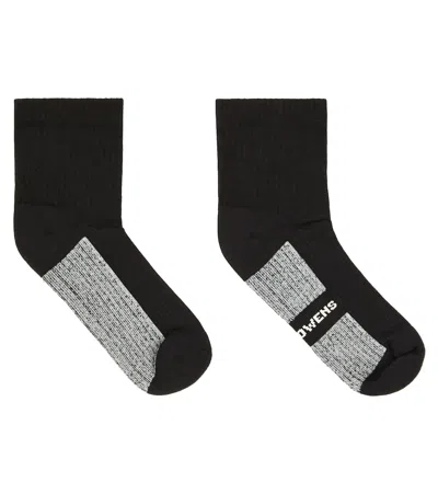 Rick Owens Kids' Socken Aus Einem Baumwollgemisch In Black/pearl