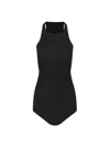 Rick Owens Ribbed Long Tank Top In Black  