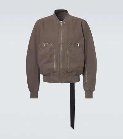 Rick Owens Cotton Bomber Jacket In Gray