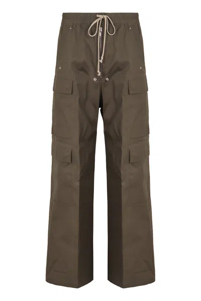 Rick Owens Cotton Cargo-trousers In Green