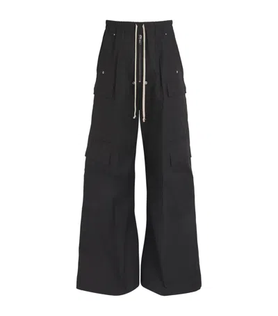 Rick Owens Cotton Cargobela Cargo Trousers In Black