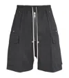 Rick Owens Cotton Cargobelas Shorts In Black
