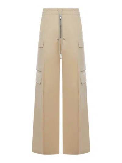 Rick Owens Cotton Cargobelas Trousers In Nude