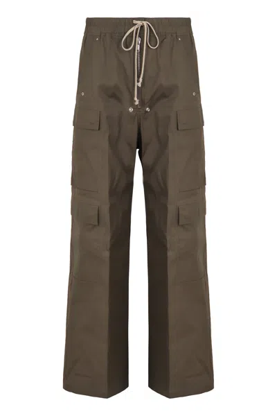Rick Owens Cotton Cargo-trousers In Green
