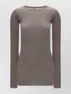 Rick Owens Cotton Crew Neck Slim Fit Jersey In Neutral