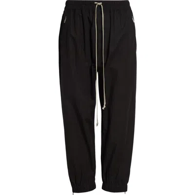 Rick Owens Cotton Crop Joggers In Black