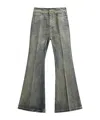 Rick Owens Cotton Flared Jeans In Gray