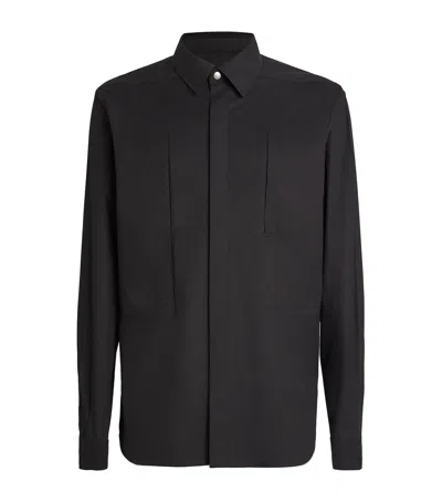 Rick Owens Cotton Fog Overshirt In Black