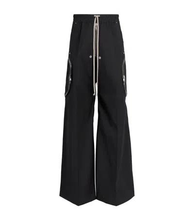 Rick Owens Cotton Heizer Belas Cargo Trousers In Black