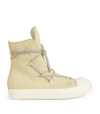 Rick Owens Cotton Hexa Sneakers In Ivory