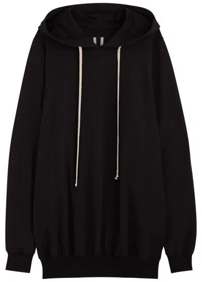 Rick Owens Cotton Hooded Sweatshirt In Black