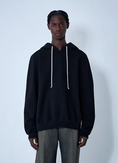 Rick Owens Cotton Hooded Sweatshirt In Black